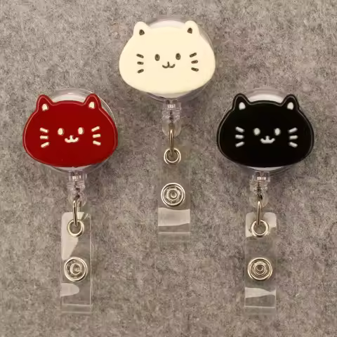 Three Color Cat Style Retractable Card Holder Badge Reel Nurse Exhibition Enfermera Girl And Boy Nam
