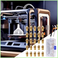 3D Printer Extruder Nozzle 0.4mm Brass Accessories 25 Pieces 3D Printer Brass Hot End Nozzles with T