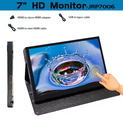 MiNi Monitor 7Inch Touch Screen 1024 X 600 HDMI-Compatible Display for Raspberry Pi 3 Pi4 PC Monitor