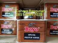 BOYO Politur Vernis Pernis Kayu Warna 1/2 0.5 Lt Liter Kaleng Kecil - 600 - JATI -Bhre Cakra