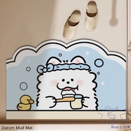 Cartoon Diatom Mud Bathroom Floor Mats Home Bathroom Toilet Door Anti-slip and Dirt-resistant Foot Mats Carpet Mats