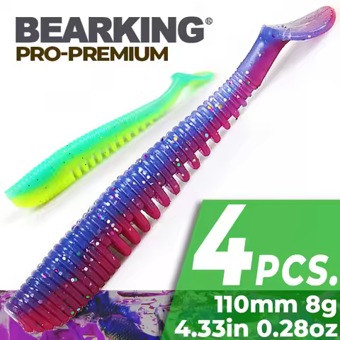 Bearking-artificial soft silicone lures for fishing, fishing worm, bass, pike, swimbait, plastic bai