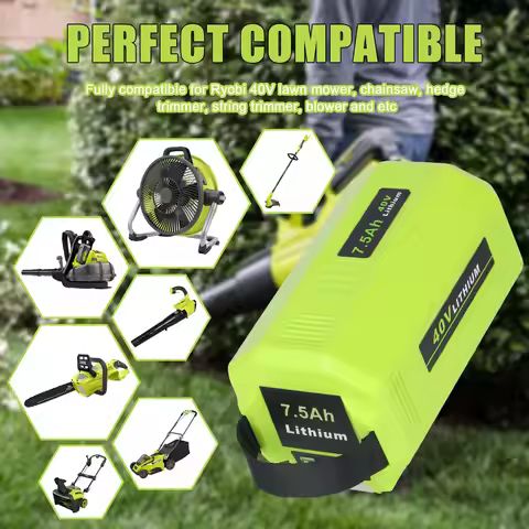 Upgraded 7.5Ah 40-Volt Replacement Battery Compatible for Ryobi 40V Lithium Battery OP4075A OP4026 O