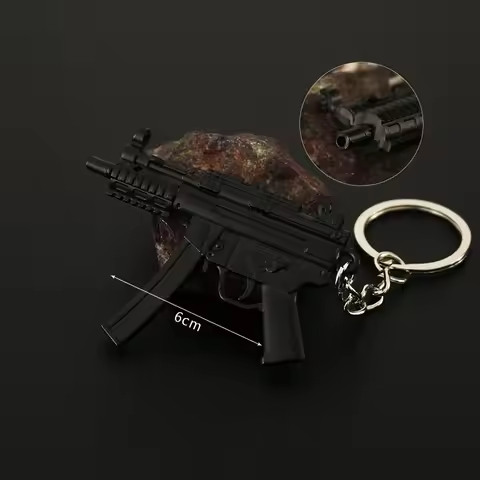 Game for Peace Pendant Mini Gun MP5K Keychain Alloy Metal Best Gift for Gun Lovers
