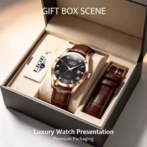 LIGE Man Top Watch Fashion Leather Military Sport Waterproof Watches For Man Brand Luxury Man's Brac