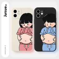 JURSUE Soft Silicone Matching Couple Set Cartoon Anime Funny Shockproof Phone Case for iPhone Case 1