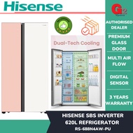 Hisense [Ready Stock] 620L Side by Side Inverter Refrigerator RS688N4AW-PU - HISENSE MALAYSIA WARRAN