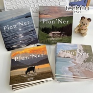 Korean Landscape Portable Biweekly Planner Handbook Journal Collage English Notebook Photo Props Dia