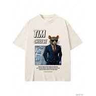 Tim Cheese Meme Men's T-Shirt Y2k Graphic Funny 1 Soft Cotton V-Neck Unisex P108