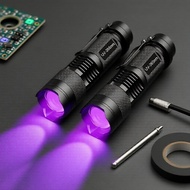 395nm UV Flashlight & Currency Checker, Aluminum Cat Urine/Moss Lamp Lampu UV 395nm & Pengesan Wang,