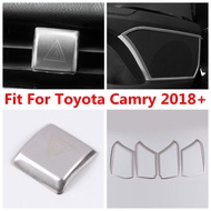 Car Side Door Speaker Audio Sound / Warning Light Frame Cover Trim For Toyota Camry 2018 - 2022 Stainless Steel Accessories Interior