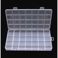 28 Grids Non Detachable And Non Adjustable Compartment Plastic Storage Box For Jewelry Earring Cover