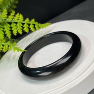 高品質 金曜石手鐲 59MM 玉化灑金金沙黑曜石手環 耀眼靈動解壓