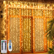 3M 300 LED Window Curtain String Light 8 Lighting Modes USB String Lights Fairy Lights for Christmas