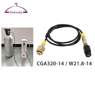 [deevoka] Stream Adapter Hose 60inch CGA320-14/W21.8-14 to -4 Sparkling Machine Maker Direct Connect