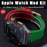 Transparent Modification Kit Case cover+band compatible for Apple Watch Ultra 49mm 45mm 44mm IWatch Series 8 7 6 SE 5 4