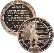 1 oz 2nd Amendment right to bear arms copper round protective flip