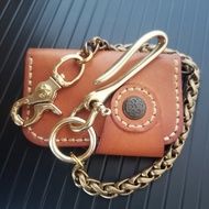 Men's Solid Brass Detachable Heavy Duty U Hook Keychain Wallet Chain (Snake Chain)