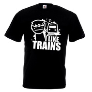 I Like Train T-Shirt Funny Steam Train Spotting Christmas Gift Idea Railway Top Men T-Shirt