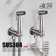 SHUISHA SUS304 Stainless Steel Toilet Bidet Sprayer Hose Valve Set Shower Bathroom Cloth Diaper Handheld