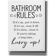 Bathroom Rules By Lettered & Lined Giclee Canvas Wall Art 40x54