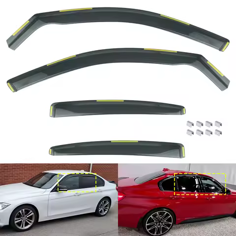 For BMW 3 Series M3 F30 F80 Saloon 4-Door 2012-2018 Tint Tea Translucent Wind Rain Sun Guard Deflect