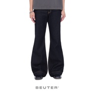 Unisex flared jeans - BEUTER Gray Flare Raw Denim Jeans