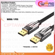 Vention display cable port dp 1.4 male to male 8k 60hz uhd hdr - cw2h