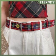 ETERNITY Women's Y2k Belt With Plaid Denim Jeans Decoration Dopamine Belt Accessories For American H