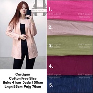 Cardigan Cotton Long Cardigan Muslimah Longsleeve Cardigan Plain Women Outerwear