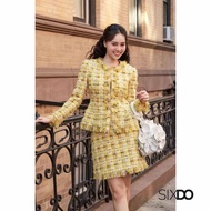Yellow Check Mini Tweed Skirt (Yellow Check Mini Tweed Skirt)