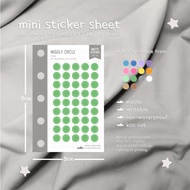 Mini Sticker Sheet Basic Shape Sticker 0.5cm Wiggly Circle Stickers