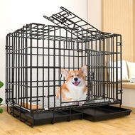 憨憨宠 狗笼猫笼 狗笼子中小型犬幼犬加粗加密折叠便携猫笼子宠物笼具泰迪比熊猫咪狗狗用品兔笼 前出盘带天窗狗丝笼 黑色70*50*60cm