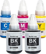 SHUOLEI GI-590 GI-490 Ink Compatible with Canon GI590 GI490 Ink Container Multipack for PIXMA G1400 