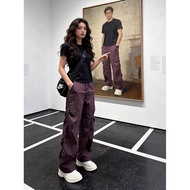 Purple Quick drying Paratrooper Crock Pants Men s and Women s Summer Draping Straight Casual Pants O