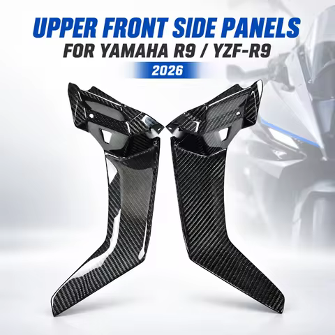 Upper Front Side Panels Headlight Fairing Covers Carbon Fiber Body Trim for Yamaha R9 YZF-R9 2026 Mo