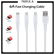 Fast Charging 6A USB Cable USB Quick Charging Cable 1 Meter