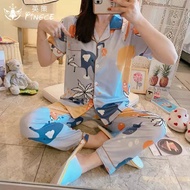 Trending Sleepwear Shortsleeve Pajama Set PolyCotton Korean Sleepwear