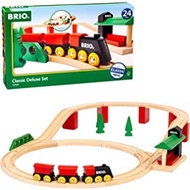 BRIO World - 33424 Classic Deluxe Railway Set | 25 Piece Train Toy with Accessories and Wooden Tracks for Kids Ages 2 an