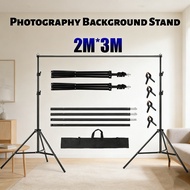 2x3m/2x2m/2.8x3m Photography Background Support Tripod System Kit Photo Studio Backdrop Stand with C