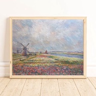 Monet painting - HAGUE TULIP FIELD canvas wall hanging decor room decoration art After Impression