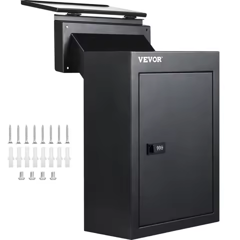 VEVOR Through-The-Door & Through-the-Wall Locking Drop Box Parcel Drop Box w/ Code Lock Rainproof Co