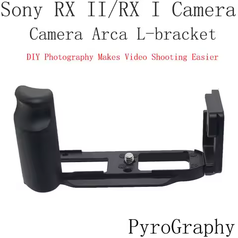PyroGraphy RX II/RX I Arca L-bracket with Built-in Aluminum Handle Grip 1/4"Thread Hole Dual Arca St