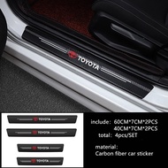 XINFAN Toyota แถบติดขอบประตูบันไดด้านข้างป้องกันรอยขีดข่วนคาร์บอนไฟเบอร์หนาสติกเกอร์หนังสำหรับ AVANZA