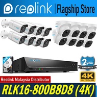 Reolink RLK16-800B8D8 4K 3TB 16CH NVR System PoE IP Security Cameras Outdoor 24/7 Video Surveillance