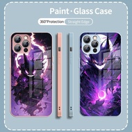 Gengar Pokémon 9 design Tempered Glass Phone Case Cover For iphone XR XS MAX 11 12 13 14 15 16 Pro M