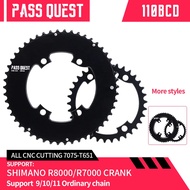 PASS QUEST 2x 110BCD Chainring 46-33T/48-35T/50-34T/52-36T/53-39/54-40/56-42TFor SHIMANO R7000/R8000/R9100 Bicycle Crankset Compatible With 9/10/11 Chains