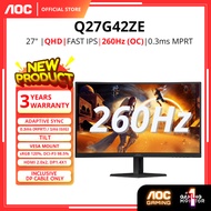 AOC Q27G42ZE (260HZ@0.3MS) / Q27G11E (180HZ@0.5MS) 27" 2K GAMING MONITOR ( FAST IPS/QHD/ HD MI+DP )