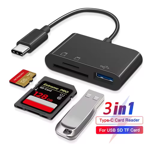 3 in1 Type C To Micro Adapter TF CF SD Memory Card Reader USB-C For Macbook Huawei Samsung Xiaomi OT