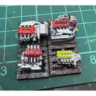 Diorama Honda engine 1/64 ( B18 ITB, D16, F20C stock,  K20 turbo drag )